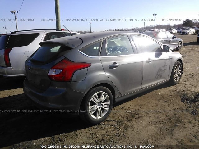 1FAHP3M25CL118243 - 2012 FORD FOCUS SEL GRAY photo 4