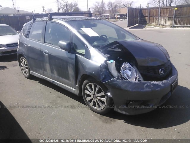 JHMGE8H53DC052918 - 2013 HONDA FIT SPORT GRAY photo 1