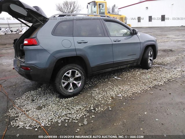 1C4PJMBS7FW647776 - 2015 JEEP CHEROKEE TRAILHAWK GRAY photo 4