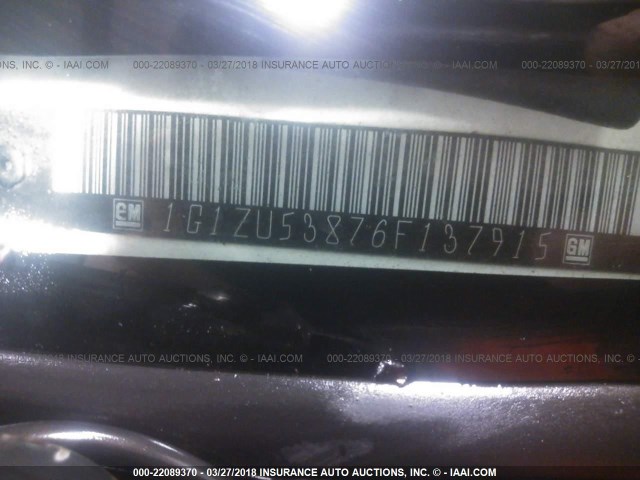 1G1ZU53876F137915 - 2006 CHEVROLET MALIBU LTZ 白色 照片 9