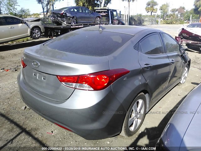 5NPDH4AE4DH337369 - 2013 HYUNDAI ELANTRA GLS/LIMITED GRAY photo 4