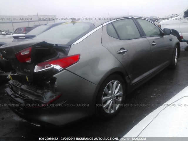 5XXGN4A74EG262127 - 2014 KIA OPTIMA EX GRAY photo 4