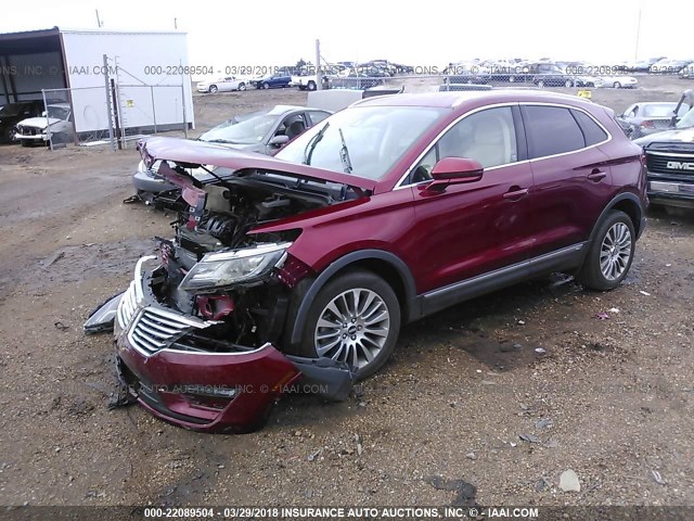 5LMCJ1A96FUJ41307 - 2015 LINCOLN MKC RED photo 2