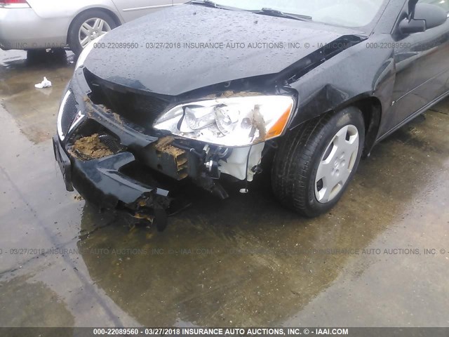1G2ZF57B384264512 - 2008 PONTIAC G6 VALUE LEADER/BASE BLACK photo 6