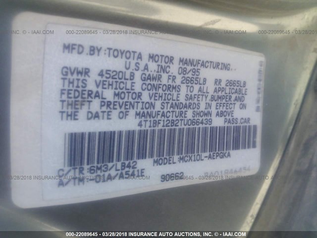 4T1BF12B2TU066439 - 1996 TOYOTA AVALON XL/XLS GRAY photo 9