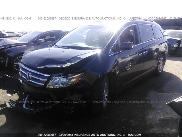 5FNRL5H69CB059560 - 2012 HONDA ODYSSEY EXL შავი ფოტო 2