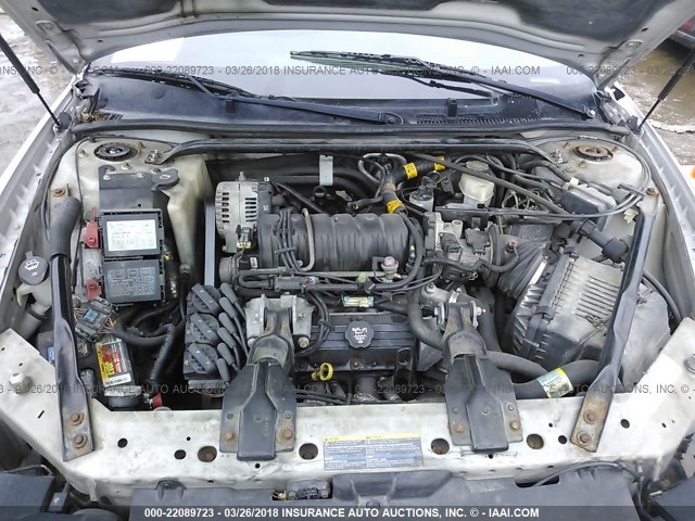 2G1WX12KX39310492 - 2003 CHEVROLET MONTE CARLO SS ვერცხლისფერი ფოტო 10