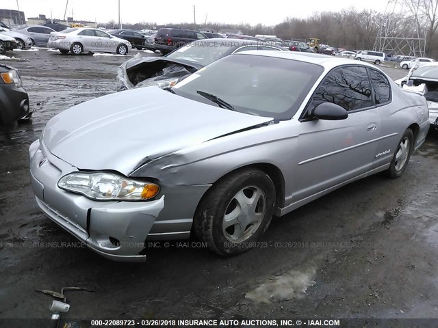 2G1WX12KX39310492 - 2003 CHEVROLET MONTE CARLO SS ვერცხლისფერი ფოტო 2