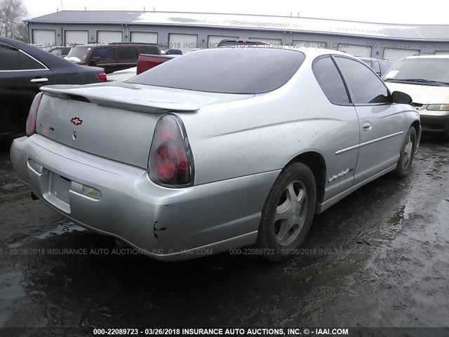 2G1WX12KX39310492 - 2003 CHEVROLET MONTE CARLO SS ვერცხლისფერი ფოტო 4