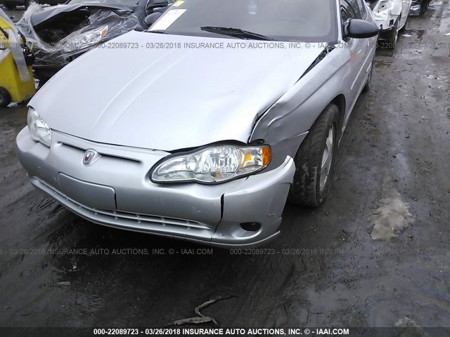 2G1WX12KX39310492 - 2003 CHEVROLET MONTE CARLO SS ვერცხლისფერი ფოტო 6