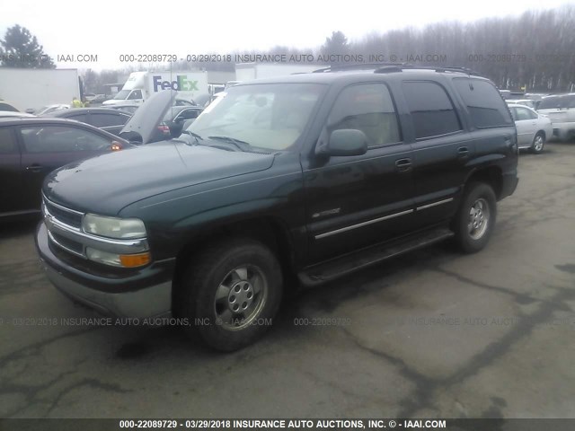 1GNEK13T71J287707 - 2001 CHEVROLET TAHOE K1500 GREEN photo 2