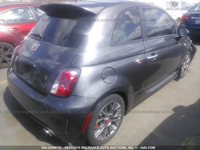 3C3CFFFH7FT502144 - 2015 FIAT 500 ABARTH GRAY photo 4