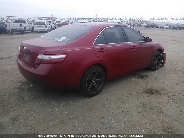 4T1BE46K79U296436 - 2009 TOYOTA CAMRY SE/LE/XLE RED photo 4