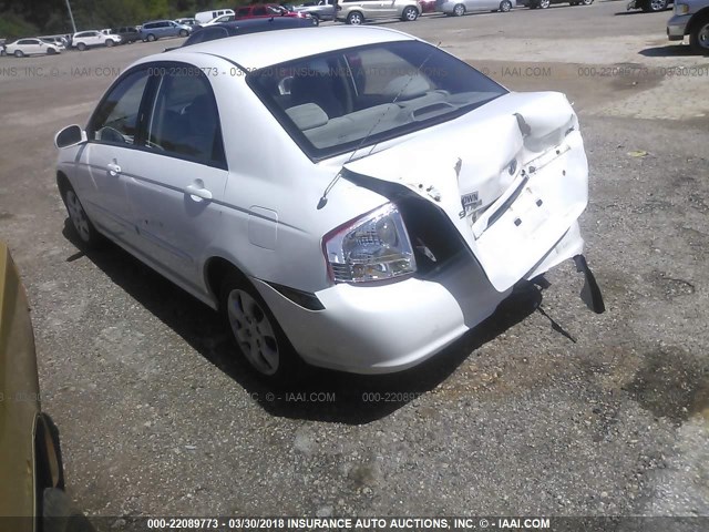 KNAFE121685565078 - 2008 KIA SPECTRA EX/LX/SX WHITE photo 3