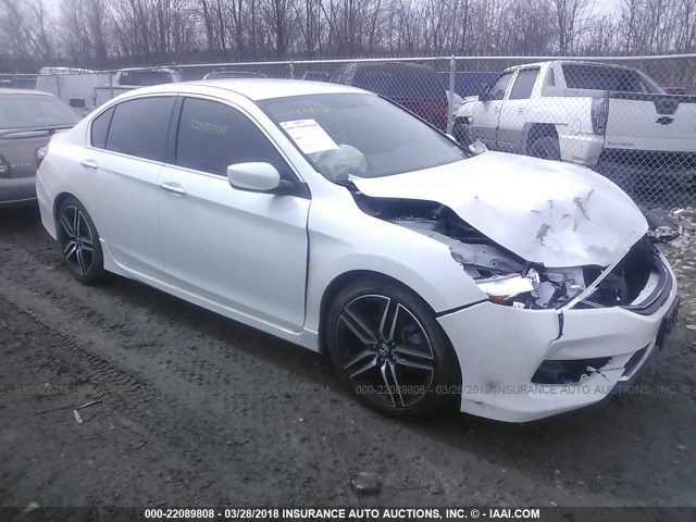 1HGCR2F52HA003684 - 2017 HONDA ACCORD SPORT WHITE photo 1