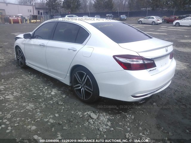 1HGCR2F52HA003684 - 2017 HONDA ACCORD SPORT WHITE photo 3