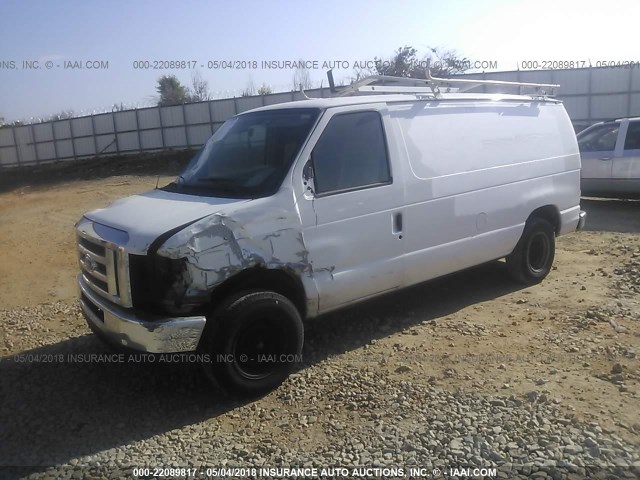 1FTNE14W88DB10780 - 2008 FORD ECONOLINE E150 VAN WHITE photo 2