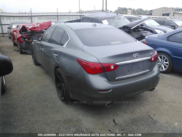 JN1BV7APXEM672889 - 2014 INFINITI Q50 PREMIUM/SPORT GRAY photo 3