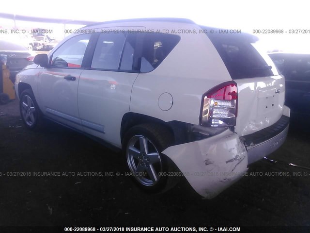 1J8FT57W97D222850 - 2007 JEEP COMPASS LIMITED WHITE photo 3