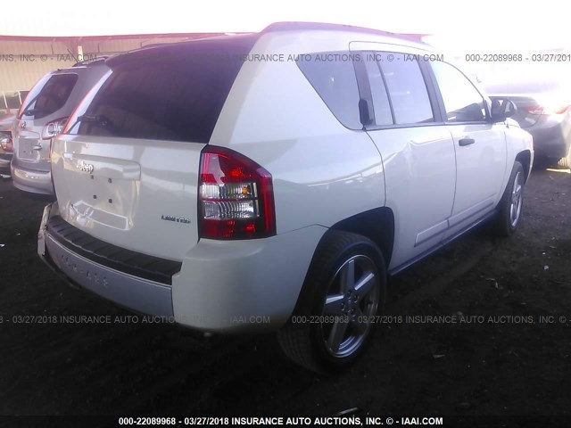 1J8FT57W97D222850 - 2007 JEEP COMPASS LIMITED WHITE photo 4
