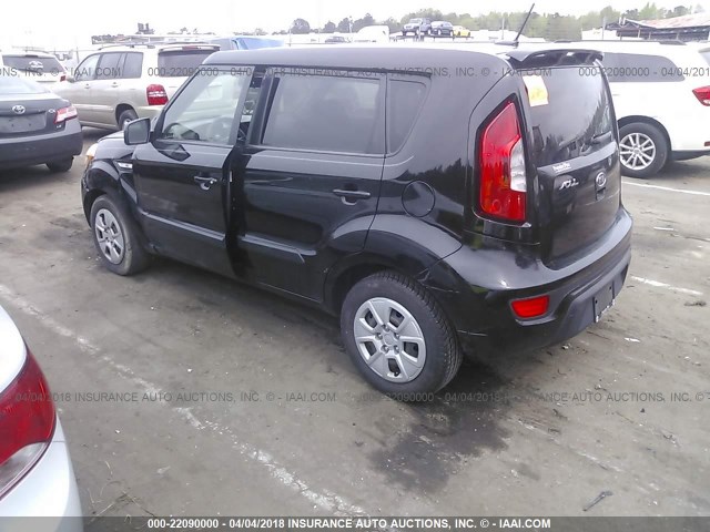 KNDJT2A51C7745546 - 2012 KIA SOUL BLACK photo 3