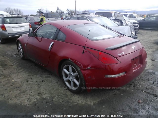 JN1AZ34E05M652301 - 2005 NISSAN 350Z COUPE RED photo 3