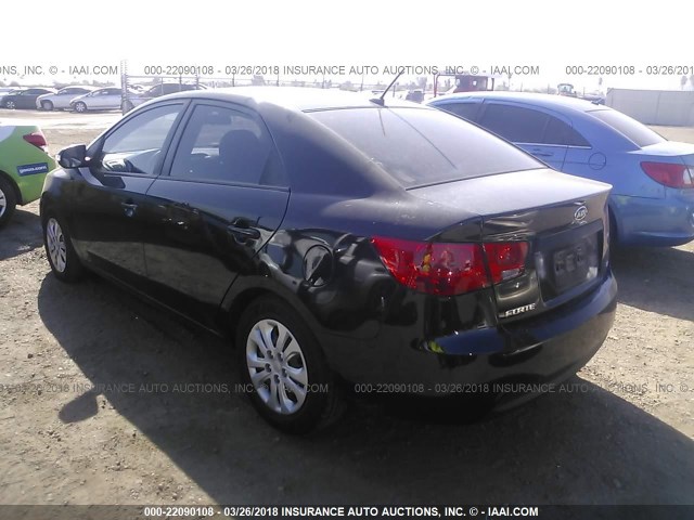 KNAFU4A27A5203619 - 2010 KIA FORTE EX BLACK photo 3