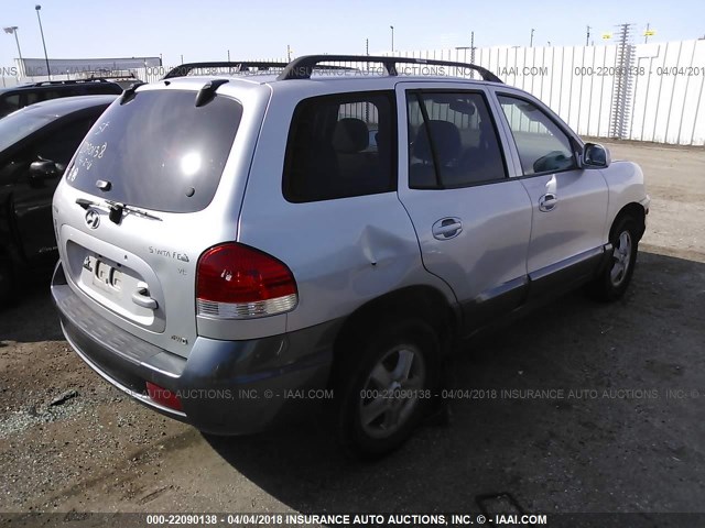 KM8SC73D65U987237 - 2005 HYUNDAI SANTA FE GLS/LX SILVER photo 4