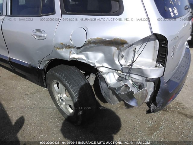 KM8SC73D65U987237 - 2005 HYUNDAI SANTA FE GLS/LX SILVER photo 6