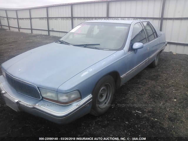 1G4BN5378NR420846 - 1992 BUICK ROADMASTER Light Blue photo 2