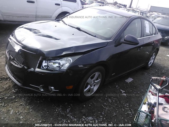 1G1PF5SC4C7359812 - 2012 CHEVROLET CRUZE LT BLACK photo 2