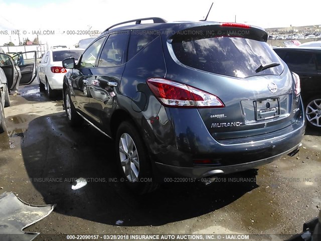 JN8AZ1MW2DW321964 - 2013 NISSAN MURANO S/SL/LE Dark Blue photo 3