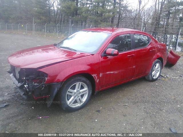 1C3CDZCB6EN227713 - 2014 DODGE AVENGER SXT RED photo 2