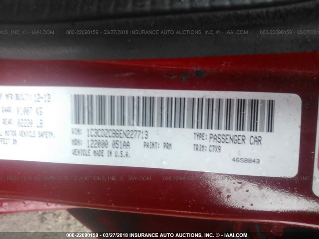 1C3CDZCB6EN227713 - 2014 DODGE AVENGER SXT RED photo 9