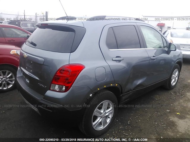 KL7CJLSB0FB127786 - 2015 CHEVROLET TRAX 1LT GRAY photo 4