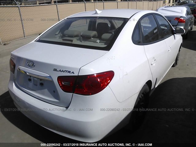 KMHDU4AD9AU881009 - 2010 HYUNDAI ELANTRA BLUE/GLS/SE WHITE photo 4