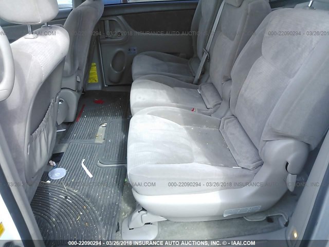 5TDZK23C58S129976 - 2008 TOYOTA SIENNA CE/LE WHITE photo 8