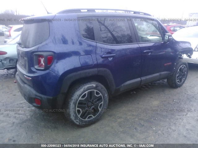 ZACCJBCB9HPF80874 - 2017 JEEP RENEGADE TRAILHAWK BLUE photo 4