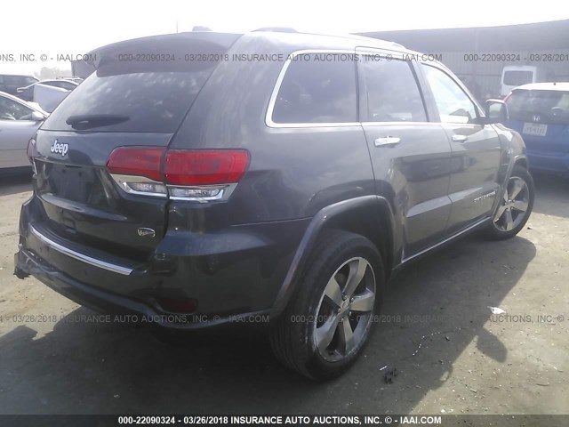 1C4RJECG5EC473277 - 2014 JEEP GRAND CHEROKEE OVERLAND GRAY photo 4