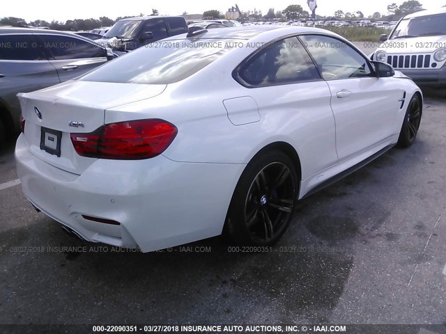 WBS3R9C52FK332574 - 2015 BMW M4 WHITE photo 4