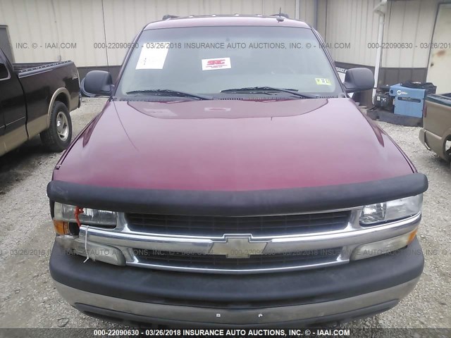 1GNEK13T15R202982 - 2005 CHEVROLET TAHOE K1500 BURGUNDY photo 6