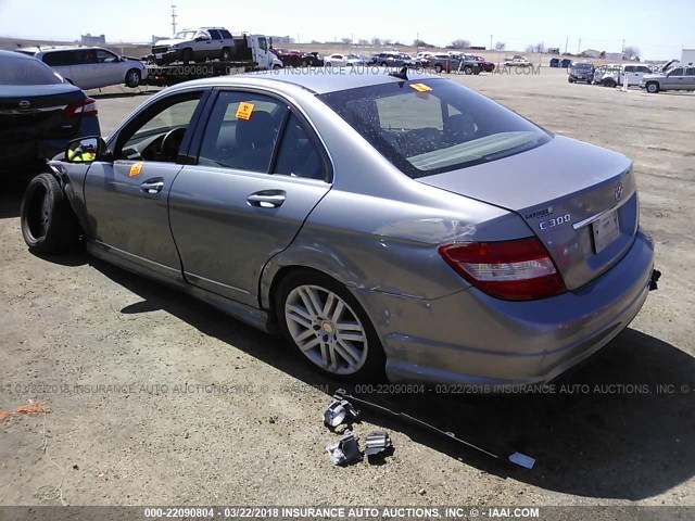 WDDGF54X38R037316 - 2008 MERCEDES-BENZ C 300 GRAY photo 3