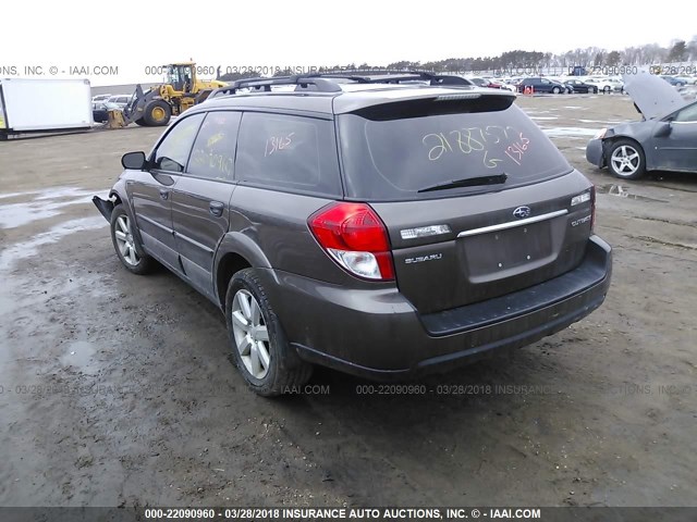 4S4BP61C997339808 - 2009 SUBARU OUTBACK 2.5I BROWN photo 3