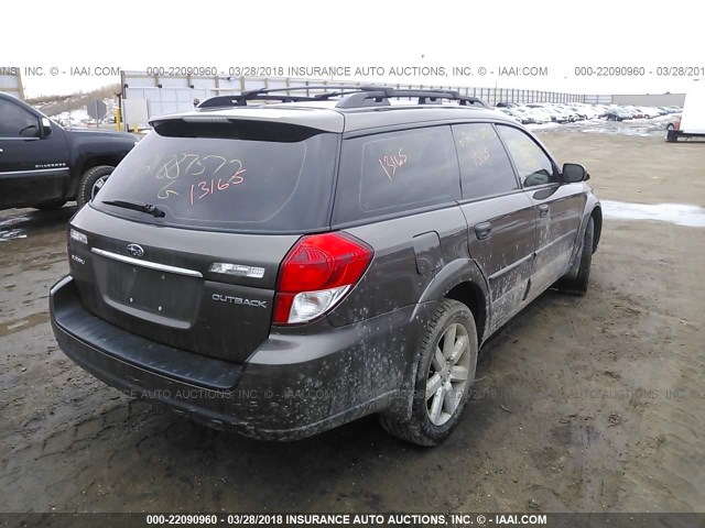 4S4BP61C997339808 - 2009 SUBARU OUTBACK 2.5I BROWN photo 4