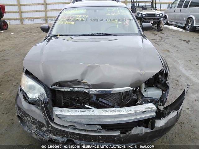 4S4BP61C997339808 - 2009 SUBARU OUTBACK 2.5I BROWN photo 6