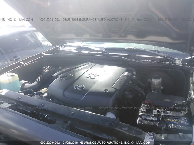5TFLU4EN0BX014407 - 2011 TOYOTA TACOMA DOUBLE CAB ნაცრისფერი ფოტო 10