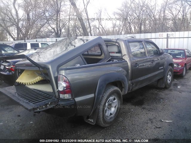 5TFLU4EN0BX014407 - 2011 TOYOTA TACOMA DOUBLE CAB ნაცრისფერი ფოტო 4