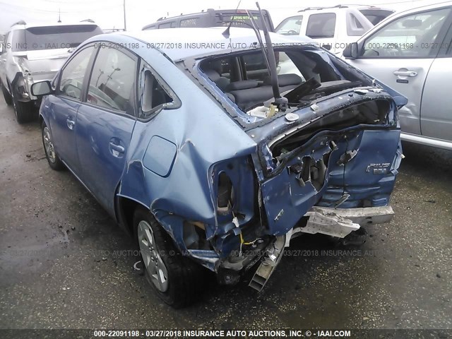 JTDKB20U777652973 - 2007 TOYOTA PRIUS BLUE photo 3