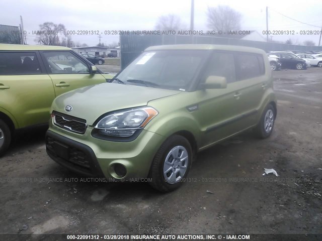 KNDJT2A53D7521020 - 2013 KIA SOUL GREEN photo 2