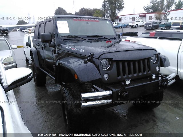 1C4BJWDG1FL523163 - 2015 JEEP WRANGLER UNLIMITE SPORT BLACK photo 1